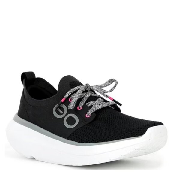 Oofos Oomy Stride Sneakers, Black White, Size 8 - Picture 10 of 10